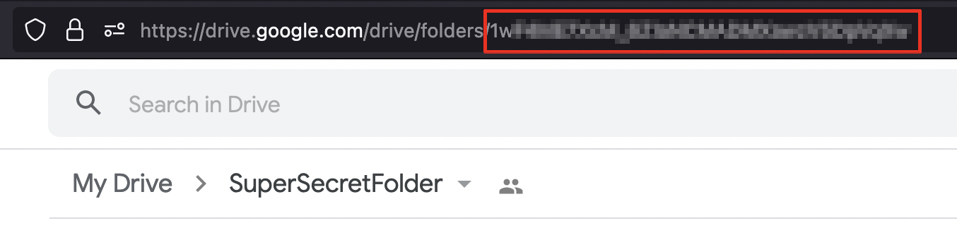Google Drive Connector get parent folder ID