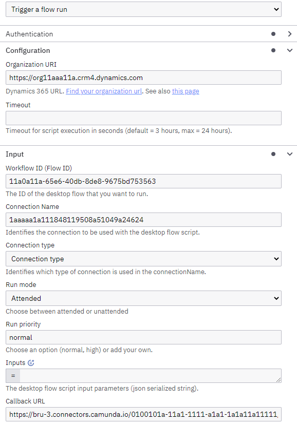 Power Automate Connector - Trigger a flow run