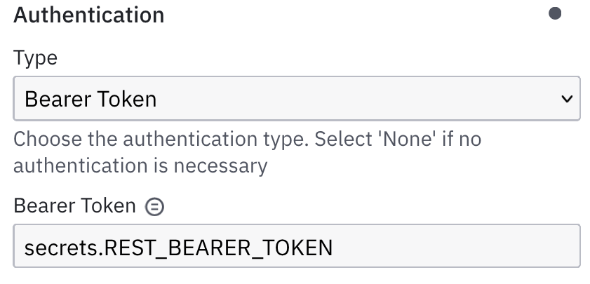 rest Connector bearer token