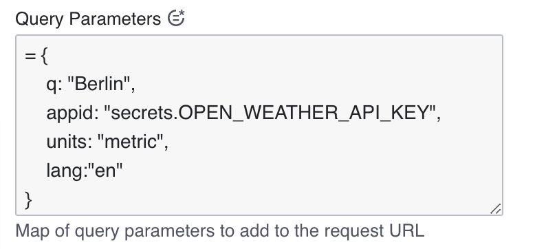 rest connector query parameters