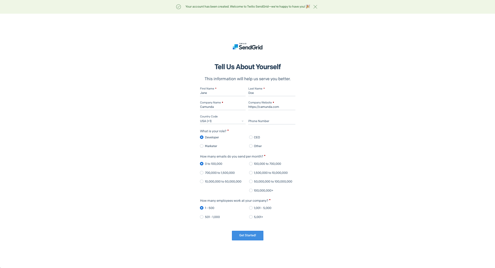 provide sendgrid info