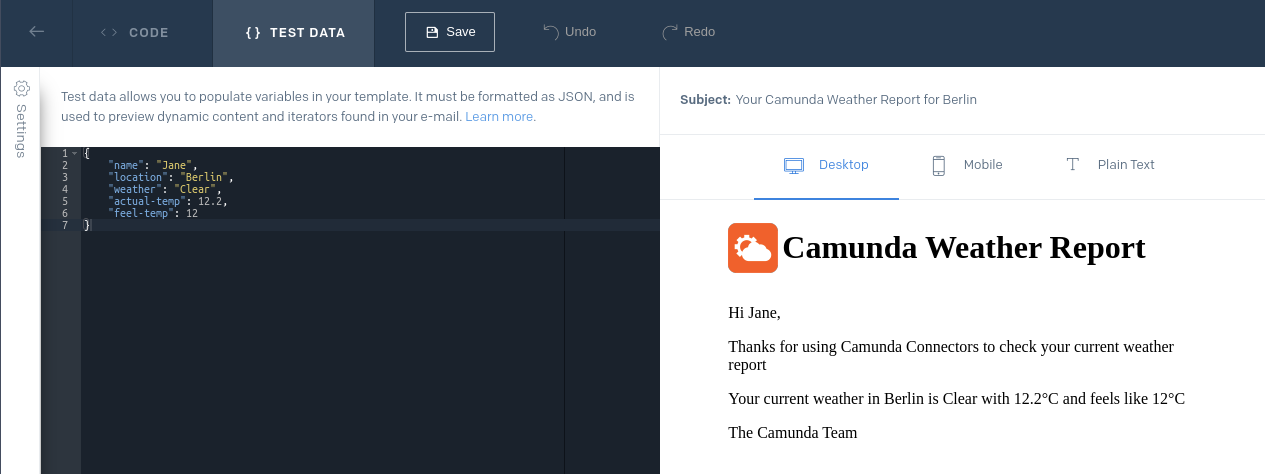 sendgrid email template test