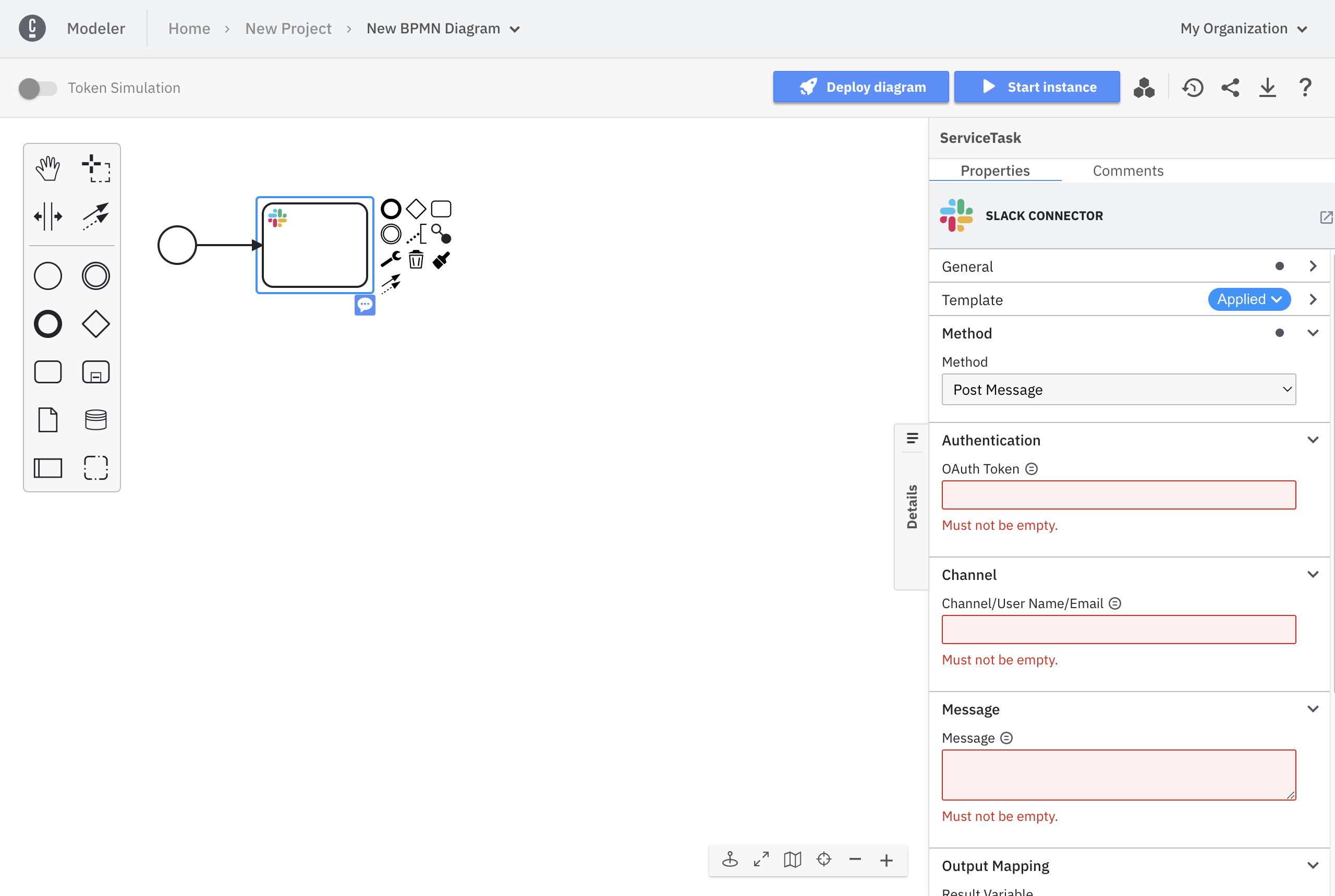 slack connector red properties