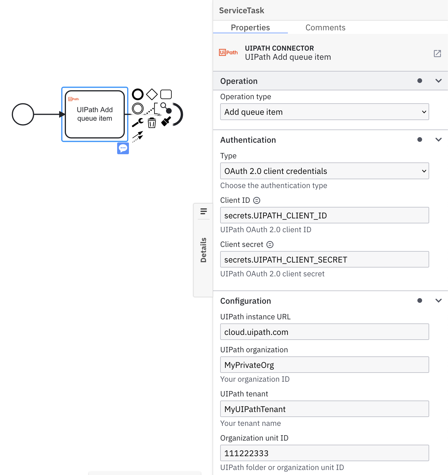 UIPath Connector - Add Queue Item
