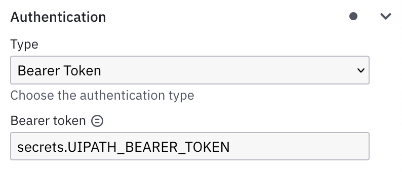 UIPath Connector bearer token