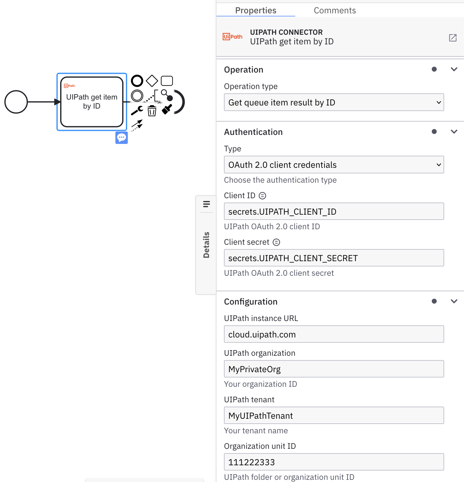 UIPath Connector - Get Queue Item result by ID