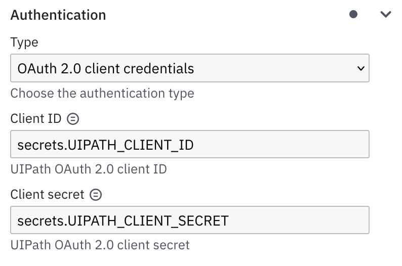 UIPath Connector oauth token