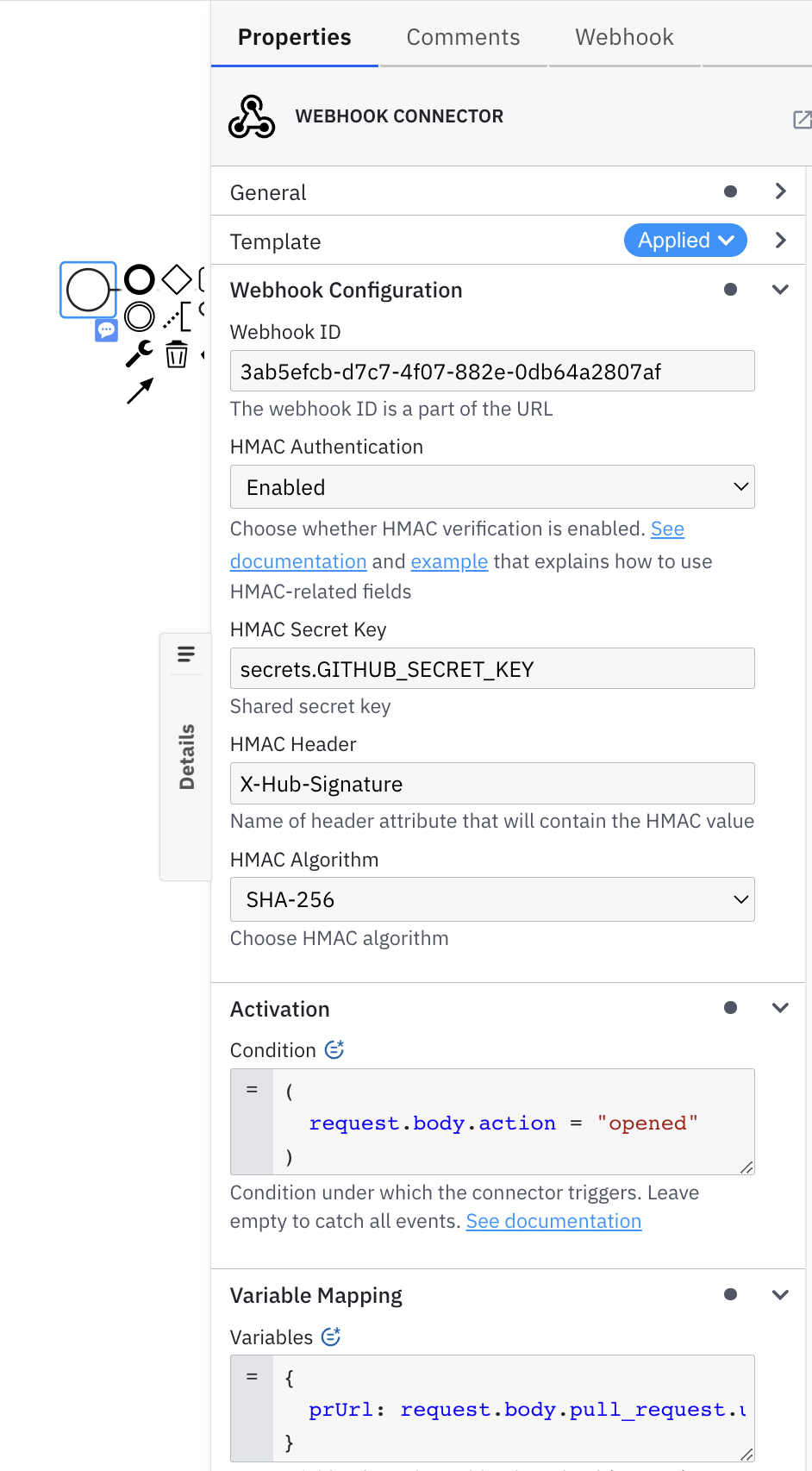 HTTP Webhook prefilled